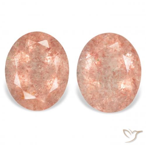 6.55ctw Natural Rosado pomelo cuarzo fresa, Ovalada, Transparente