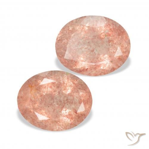 Gemas de Cuarzo fresa Rosado pomelo natural de 6.55 ct, Ovalada, Transparente