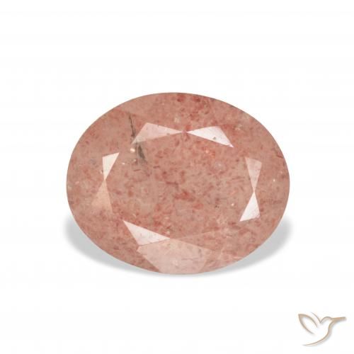 3.70ct Natural Rosado pomelo cuarzo fresa, Ovalada, Transparente