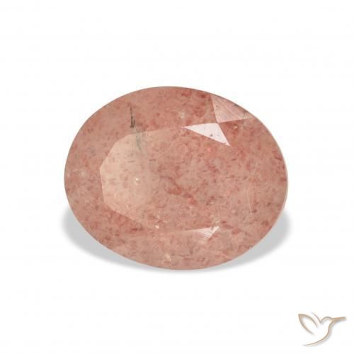 Cuarzo fresa Rosado pomelo natural de 3.70 ct, Ovalada, Transparente