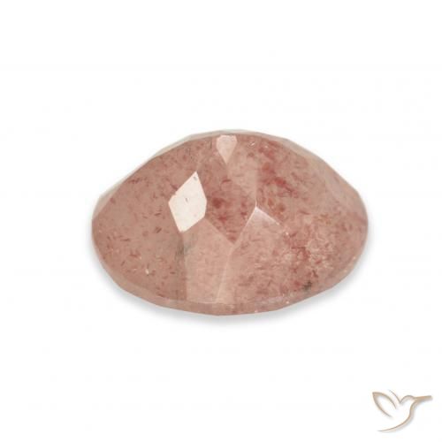 Cuarzo fresa Rosado pomelo natural de 3.70 ct, Ovalada, Transparente