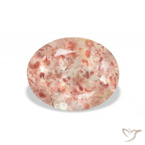 3.22ct Natural Rosado naranja cuarzo fresa, Ovalada, Transparente