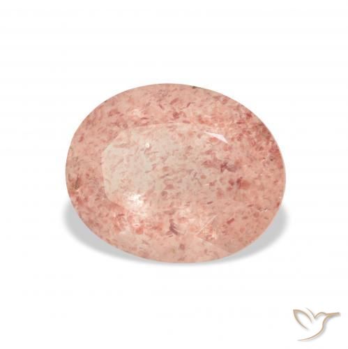 Cuarzo fresa Rosado claro natural de 3.37 ct, Ovalada, Transparente