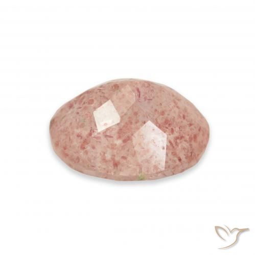 Cuarzo fresa Rosado claro natural de 3.37 ct, Ovalada, Transparente