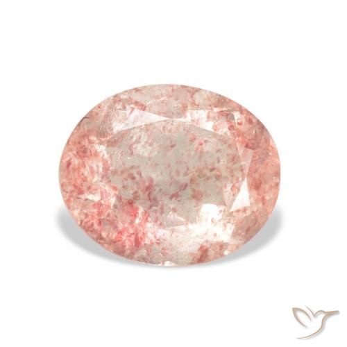3.44ct Natural Rosado medio cuarzo fresa, Ovalada, Transparente