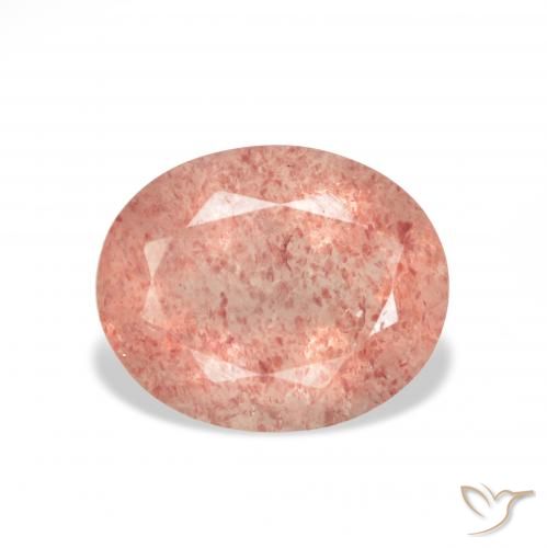 3.38ct Natural Rosado frambuesa cuarzo fresa, Ovalada, Transparente