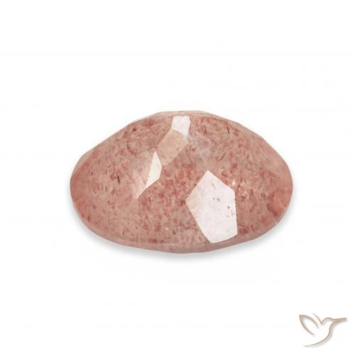 Cuarzo fresa Rosado frambuesa natural de 3.38 ct, Ovalada, Transparente