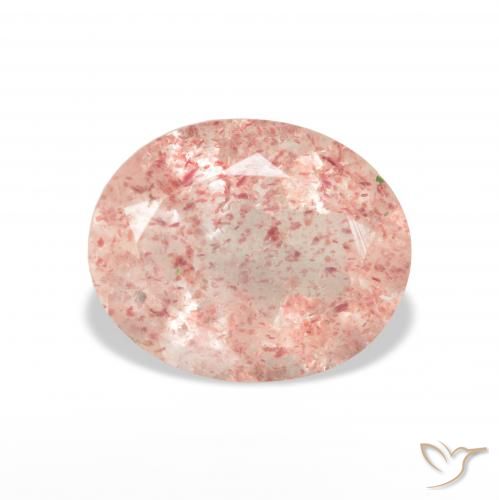 3.55ct Natural Rosado claro cuarzo fresa, Ovalada, Transparente