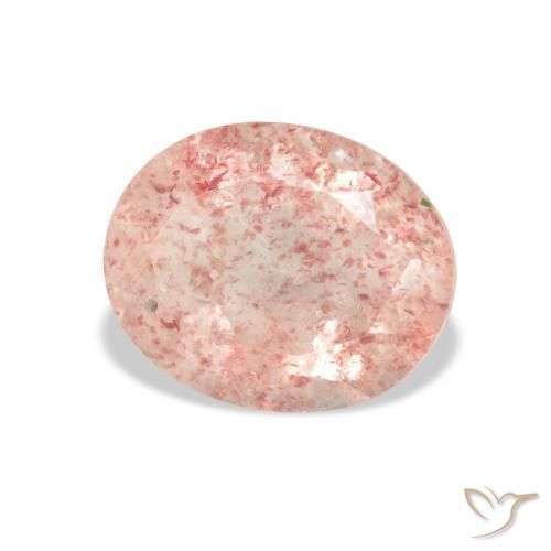 Cuarzo fresa Rosado claro natural de 3.55 ct, Ovalada, Transparente