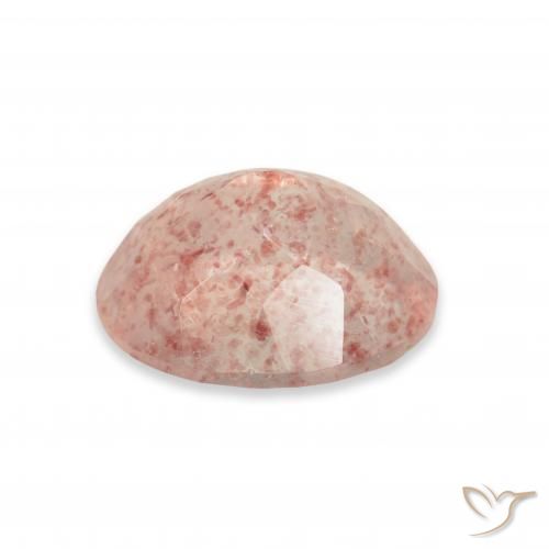 Cuarzo fresa Rosado claro natural de 3.55 ct, Ovalada, Transparente