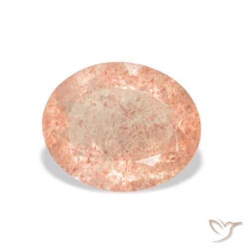 Cuarzo fresa Rosado claro natural de 3.31 ct, Ovalada, Transparente