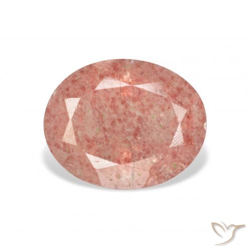 3.16ct Natural Rosado medio cuarzo fresa, Ovalada, Transparente