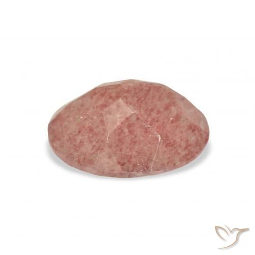 Cuarzo fresa Rosado medio natural de 3.16 ct, Ovalada, Transparente