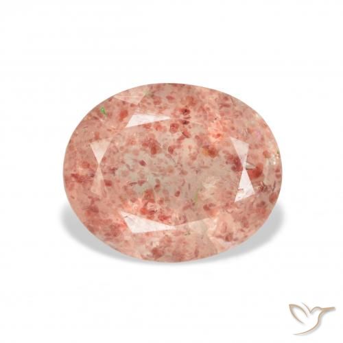 3.80ct Natural Rosado pomelo cuarzo fresa, Ovalada, Transparente