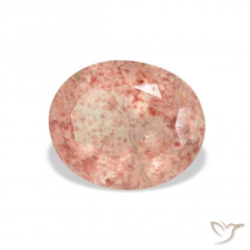 Cuarzo fresa Rosado pomelo natural de 3.80 ct, Ovalada, Transparente