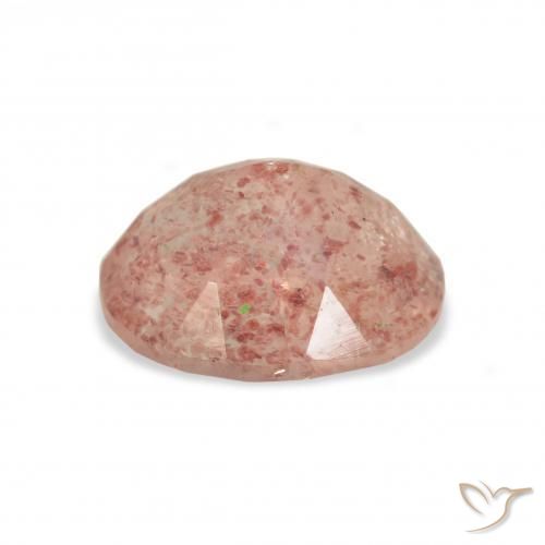 Cuarzo fresa Rosado pomelo natural de 3.80 ct, Ovalada, Transparente