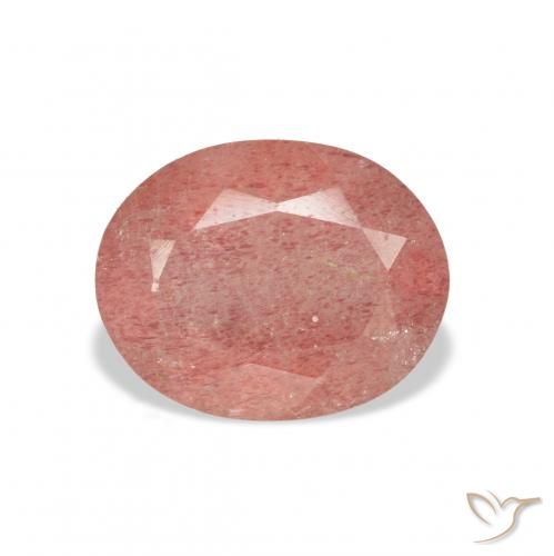 3.32ct Natural Rosado naranja cuarzo fresa, Ovalada, Transparente