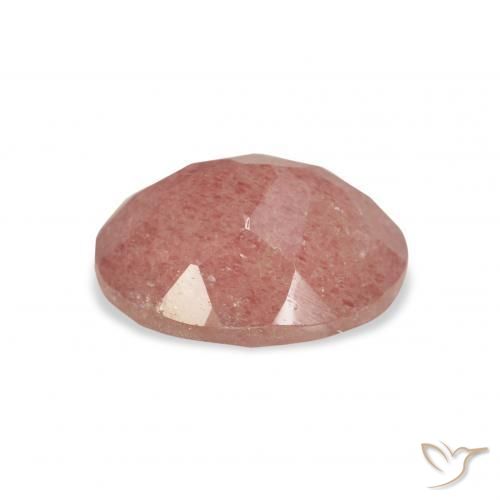 Cuarzo fresa Rosado naranja natural de 3.32 ct, Ovalada, Transparente