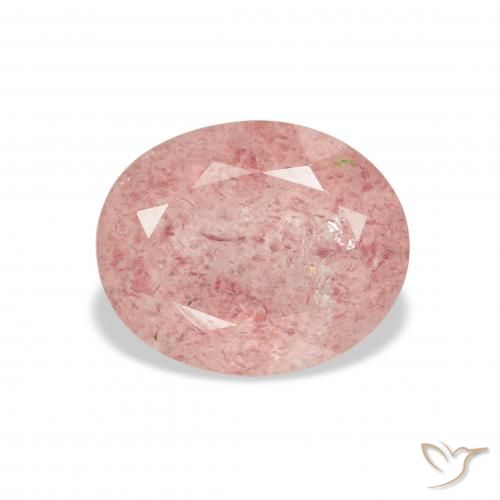 3.49ct Natural Rosado claro cuarzo fresa, Ovalada, Transparente