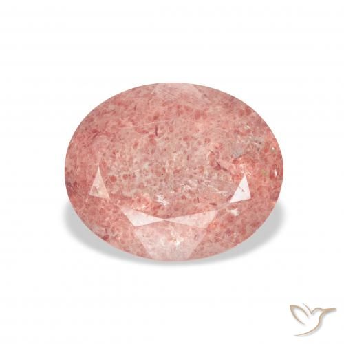 3.45ct Natural Medium Light-Pink cuarzo fresa, Ovalada, Transparente