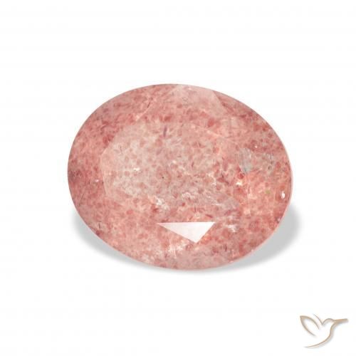 Cuarzo fresa Medium Light-Pink natural de 3.45 ct, Ovalada, Transparente
