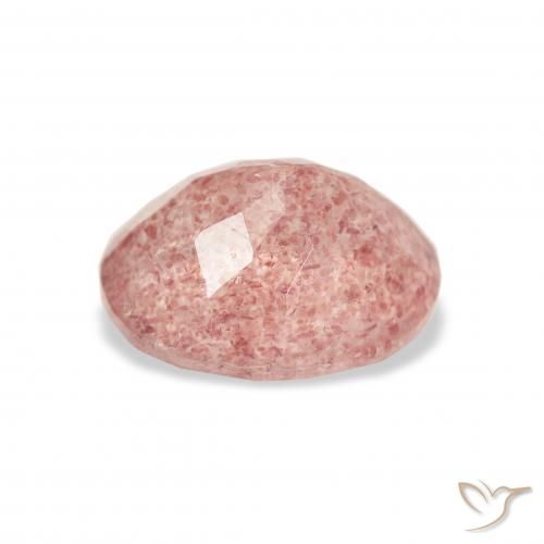 Cuarzo fresa Medium Light-Pink natural de 3.45 ct, Ovalada, Transparente