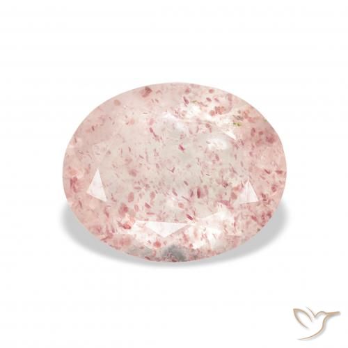 2.82ct Natural Rosado medio cuarzo fresa, Ovalada, Transparente