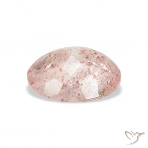 Cuarzo fresa Rosado medio natural de 2.82 ct, Ovalada, Transparente