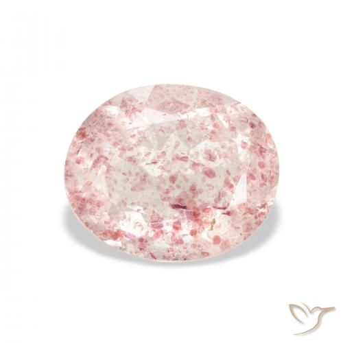 3.35ct Natural Rosado terroso cuarzo fresa, Ovalada, Transparente