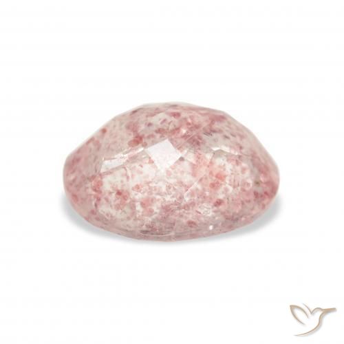 Cuarzo fresa Rosado terroso natural de 3.35 ct, Ovalada, Transparente