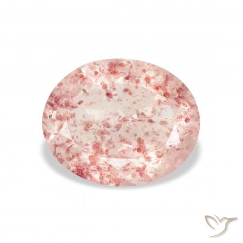 2.87ct Natural Rosado claro cuarzo fresa, Ovalada, Transparente