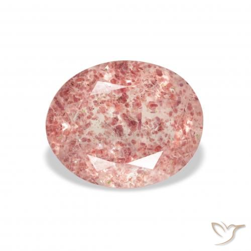 2.98ct Natural Rosado claro cuarzo fresa, Ovalada, Transparente