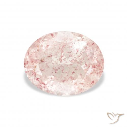 3.32ct Natural Rosado naranja cuarzo fresa, Ovalada, Transparente