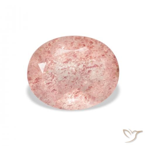 3.79ct Natural Rosado salmón cuarzo fresa, Ovalada, Transparente