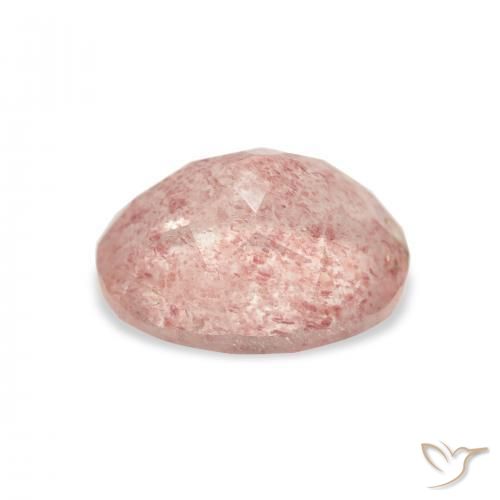 Cuarzo fresa Rosado salmón natural de 3.79 ct, Ovalada, Transparente