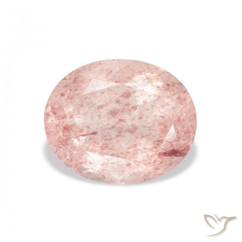 3.76ct Natural Rosado salmón cuarzo fresa, Ovalada, Transparente