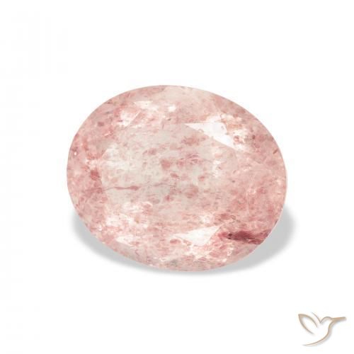 Cuarzo fresa Rosado salmón natural de 3.76 ct, Ovalada, Transparente