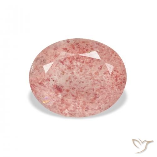 3.58ct Natural Medium Light-Pink cuarzo fresa, Ovalada, Transparente