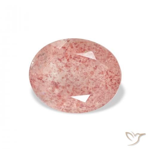Cuarzo fresa Medium Light-Pink natural de 3.58 ct, Ovalada, Transparente