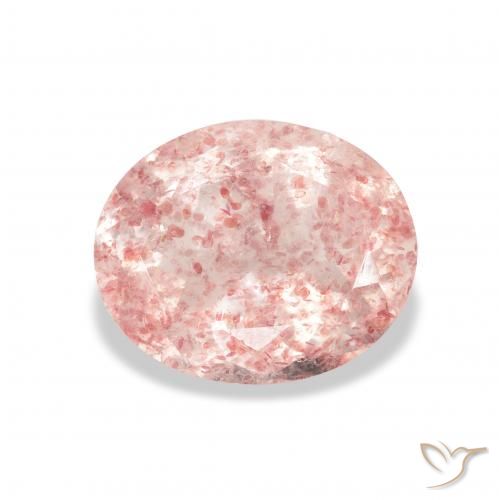 3.65ct Natural Rosado claro cuarzo fresa, Ovalada, Transparente