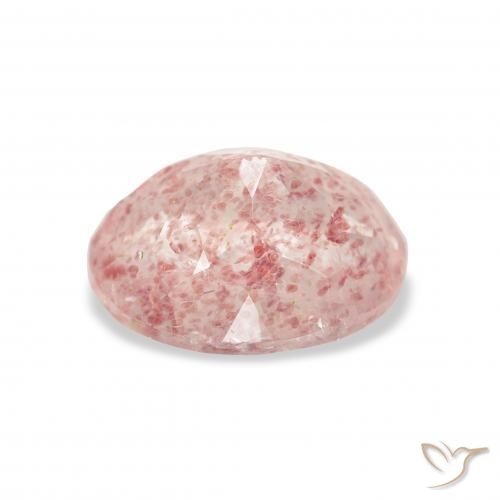 Cuarzo fresa Rosado claro natural de 3.65 ct, Ovalada, Transparente