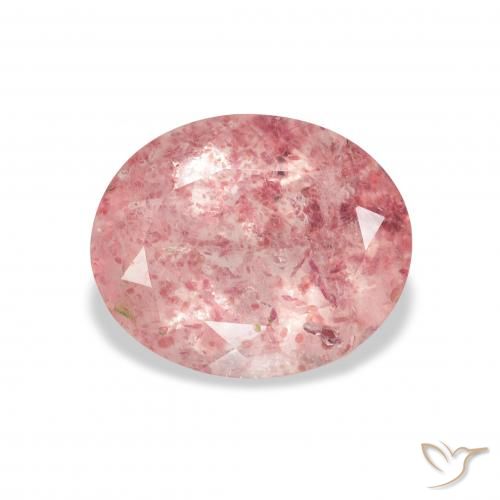 3.50ct Natural Rosado claro cuarzo fresa, Ovalada, Transparente
