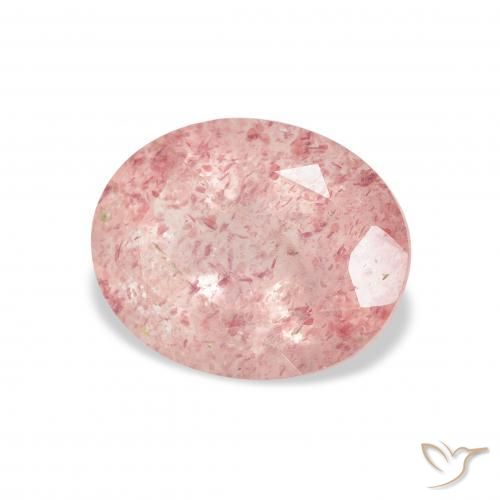 Cuarzo fresa Rosado cálido claro natural de 3.54 ct, Ovalada, Transparente