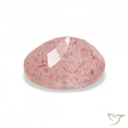 Cuarzo fresa Rosado cálido claro natural de 3.54 ct, Ovalada, Transparente