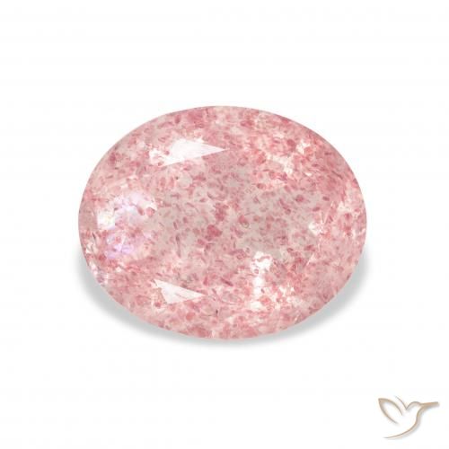 3.41ct Natural Rosado claro cuarzo fresa, Ovalada, Transparente