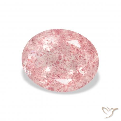 Cuarzo fresa Rosado claro natural de 3.41 ct, Ovalada, Transparente