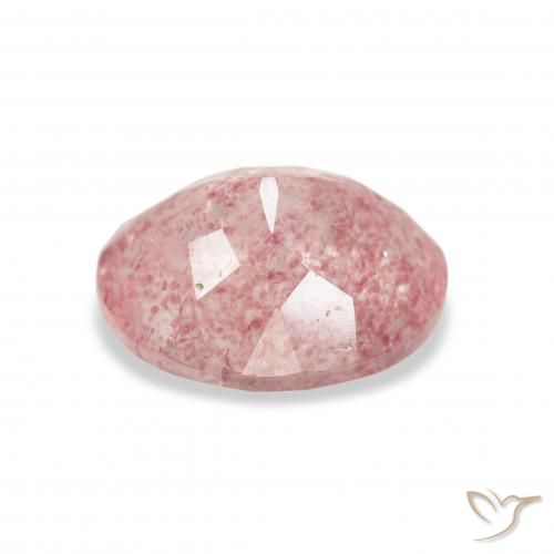 Cuarzo fresa Rosado claro natural de 3.41 ct, Ovalada, Transparente