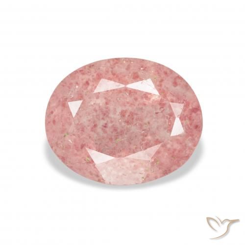 3.37ct Natural Rosado claro cuarzo fresa, Ovalada, Transparente