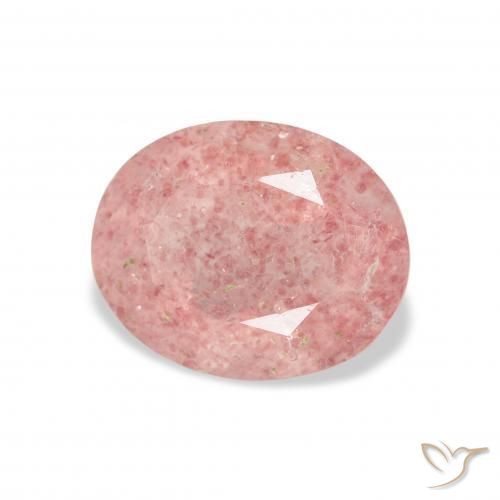 Cuarzo fresa Rosado claro natural de 3.37 ct, Ovalada, Transparente