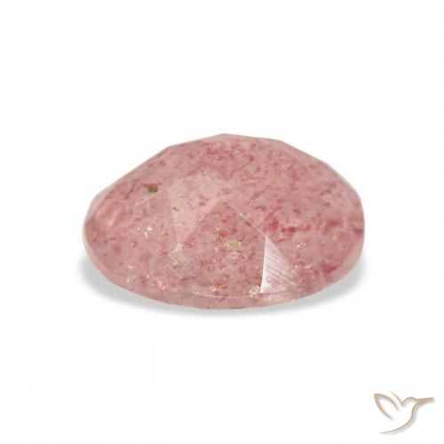 Cuarzo fresa Rosado claro natural de 3.37 ct, Ovalada, Transparente